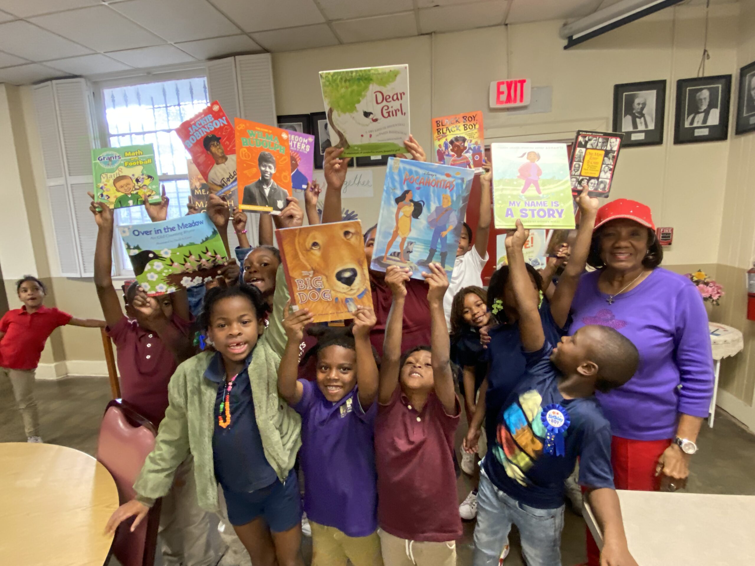 Children with books.