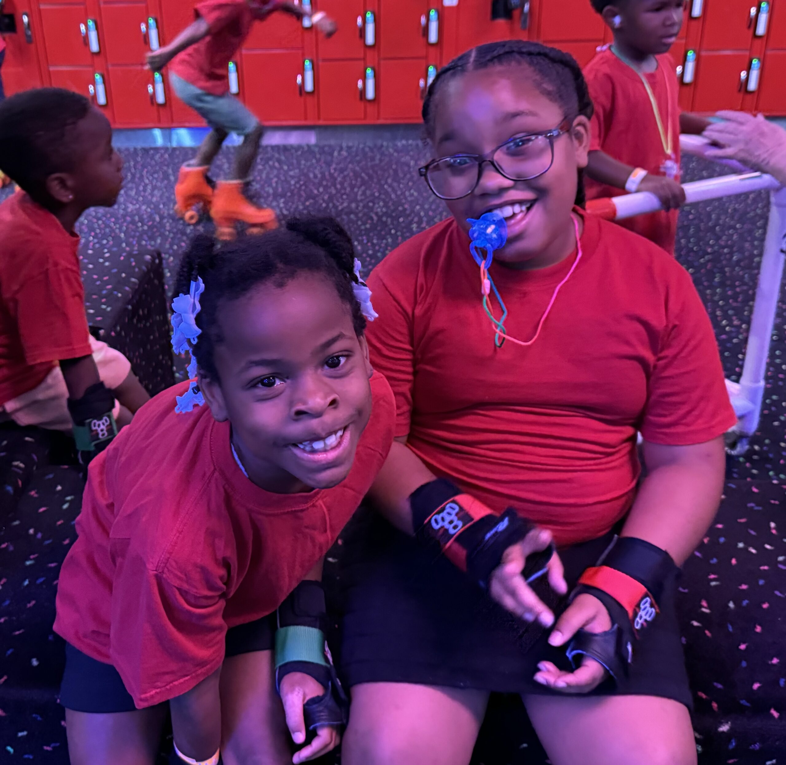 Roller skating during day camp.